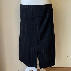 Bananas Republic Black Grey Pinstripe Pencil Skirt 12